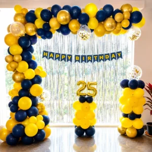 Black - Golden Balloon arch Decoration