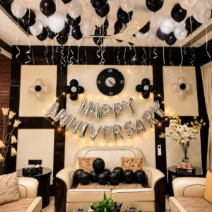 Black Silver Anniversary Decoration