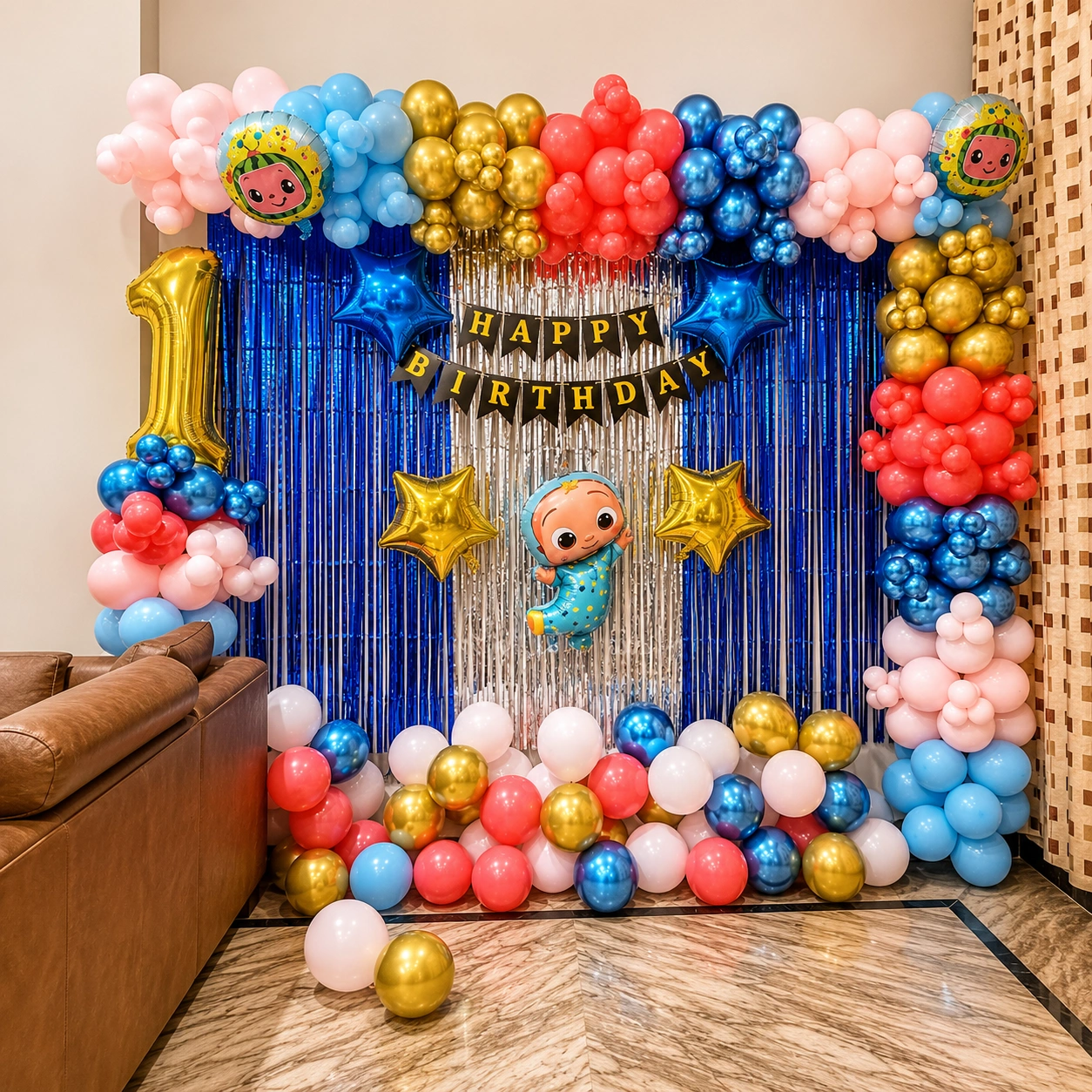 Cocomelon Theme Birthday Hall Decoration
