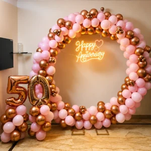 Golden Pink Anniversary Decoration