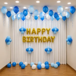 Make your child’s special day cheerful with Simple Kids Birthday Decoration. Perfect for home parties, cake cutting, kids’ birthdays, photos, and family celebrations.