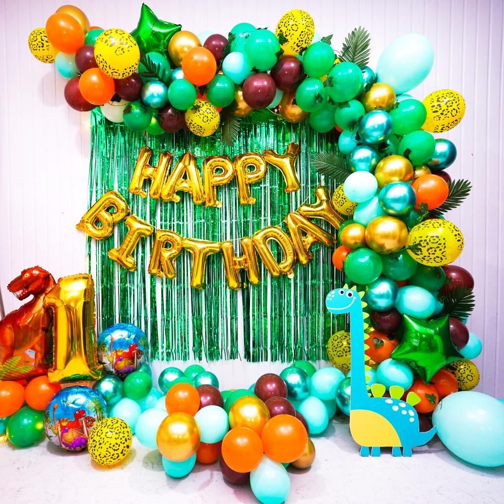 Green Dinasour Theme Birthday Decor