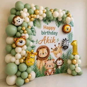 Safari Jungle Theme 1St Birthday Balloon Decoration