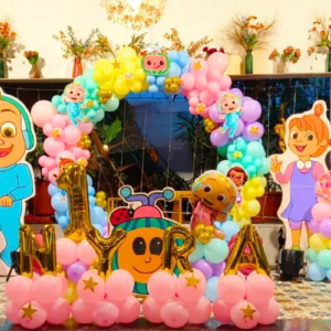 Premium Cocomelon Kids Birthday Theme Decoration At Party Hall