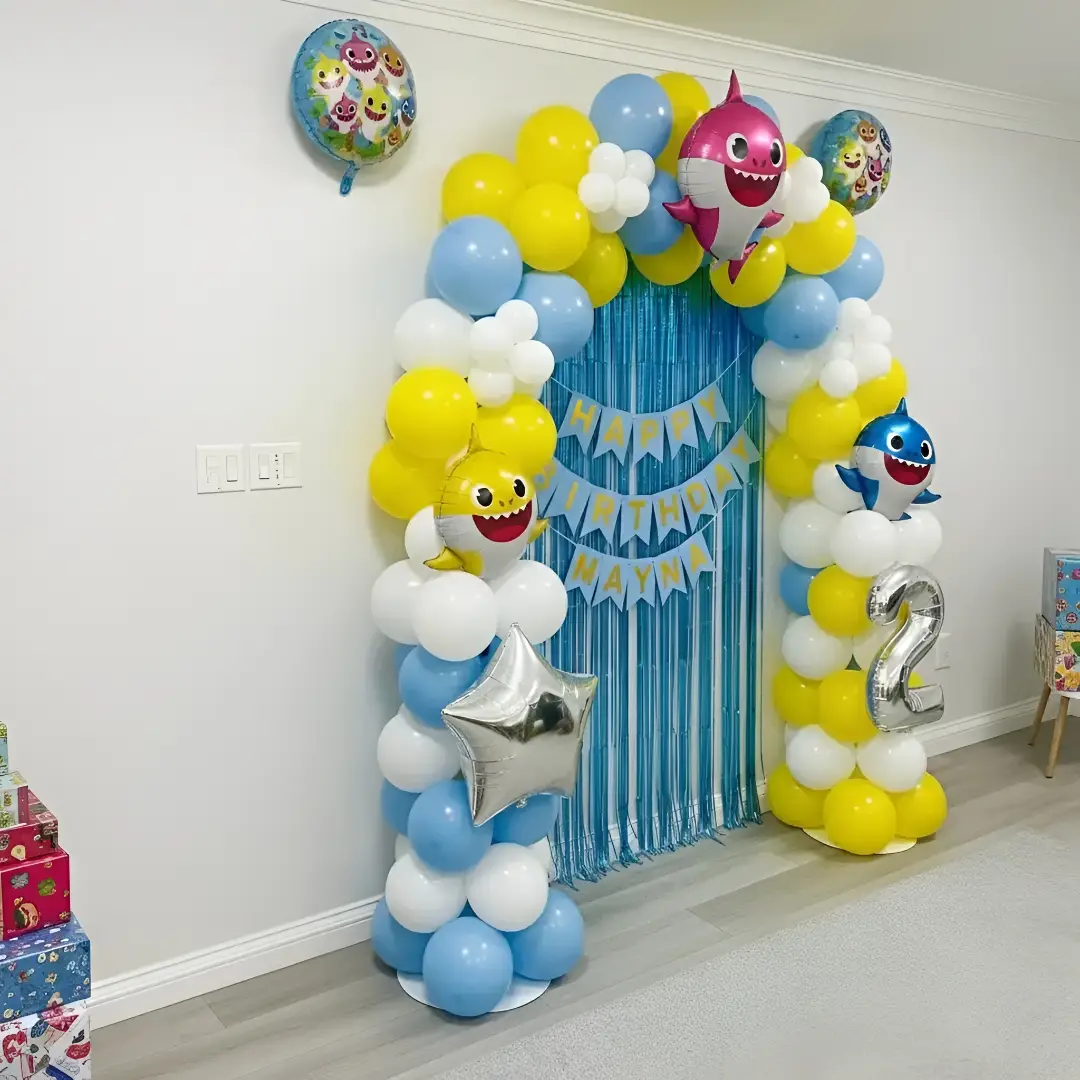 Cute Baby Shark Birthday Balloon Setup - Image 2