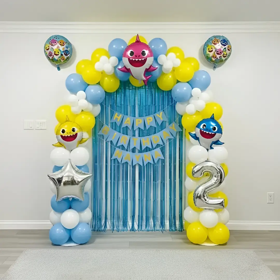 Cute Baby Shark Birthday Balloon Setup - Image 3