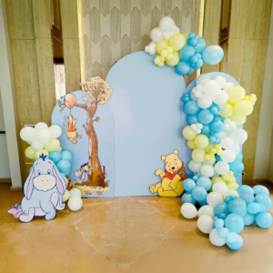 Pastel Pooh Land Birthday Setup