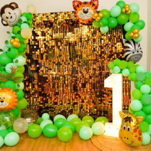 Shimmer Golden Sequin Jungle Decor