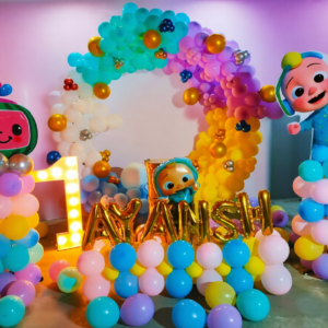 Cocomelon Theme Birthday Ring Backdrop
