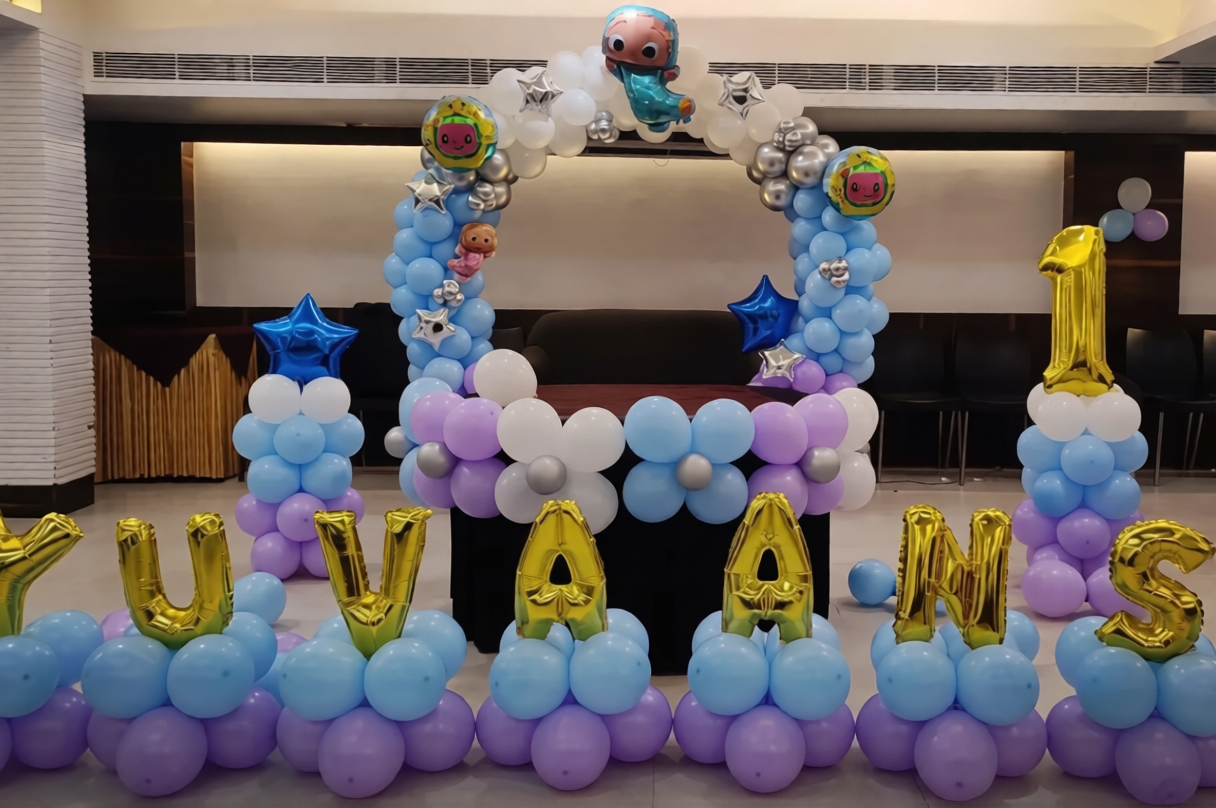 Cocomelon Theme Birthday Decoration In Party Hall - Image 3