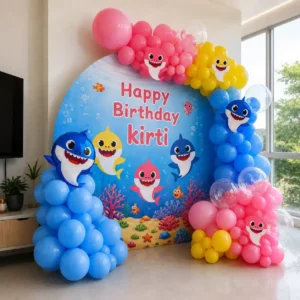 Baby Shark Theme Birthday Balloon Decoration